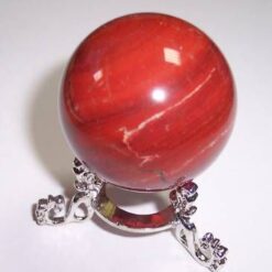 Sfera din jasp pe suport din metal argintiu