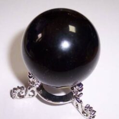 Sfera din onix pe suport din metal argintiu