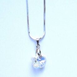Zar din metal cu cristale Swarovski, pe lant argintiu
