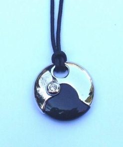 Pandantiv din metal auriu si cristale Swarovski albe