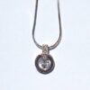 Pandantiv rotund din cristal Swarovski in metal argintiu