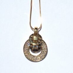 Pandantiv din metal auriu si cristale Swarovski albe