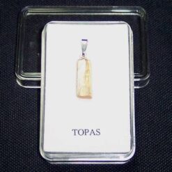 Pandantiv unisex din topaz cu agatatoare din argint
